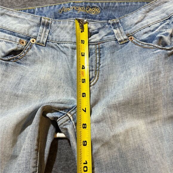 American Eagle Vtg Boyfriend 77 jeans womens 6 Bootcut Y2K light distressed - Picture 8 of 12